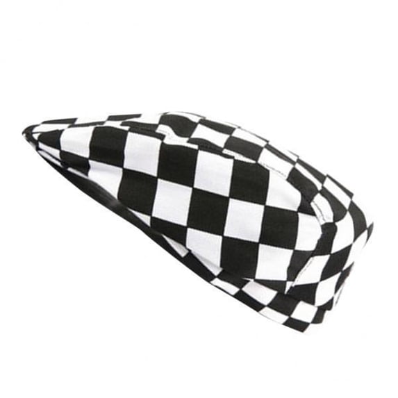 Colaxi 3xChef Hat Catering Baker Cook Duckbill Golf Cap White Grid 3 Pcs