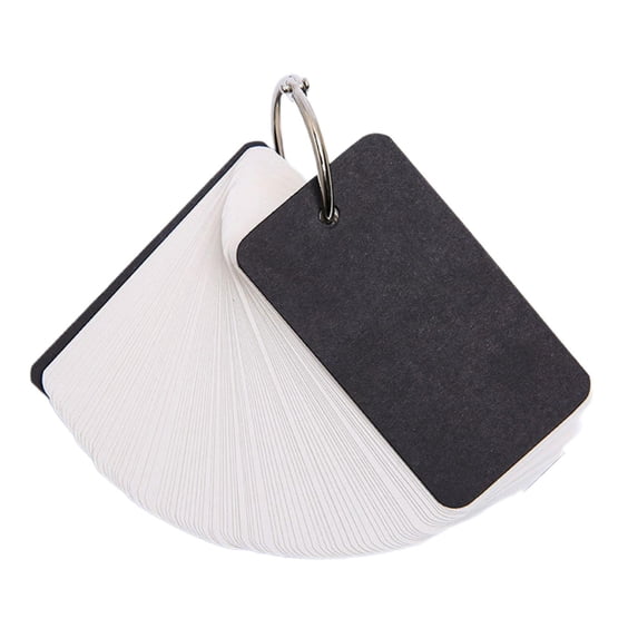 Colaxi 4 Pieces with Note Cards for Studying 400 Sheets Message Note Cards Single Hole Flash Cards with Binder Black Cover