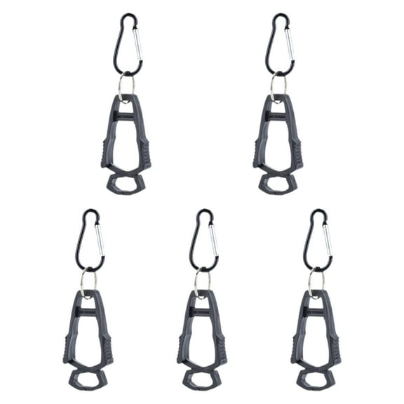 Colaxi 5 Pieces Outdoor Multipurpose Hook Clamp Hanger Outdoor Anti Drop Clip for Construction Guard Labor Worker Glasses Black