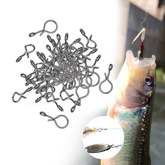 Colaxi 50Pcs Fly Fishing Snap No Knot Snap Lure Connector Quick Change for Fishing Clips Freshwater Saltwater Jigs Lures Accessories L