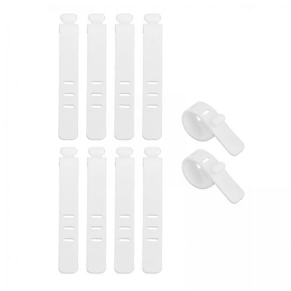 Colaxi 6x10Pcs White Cable Ties Fastening Cable Strap for Data Cable Cord Cables Desk 6 Pcs