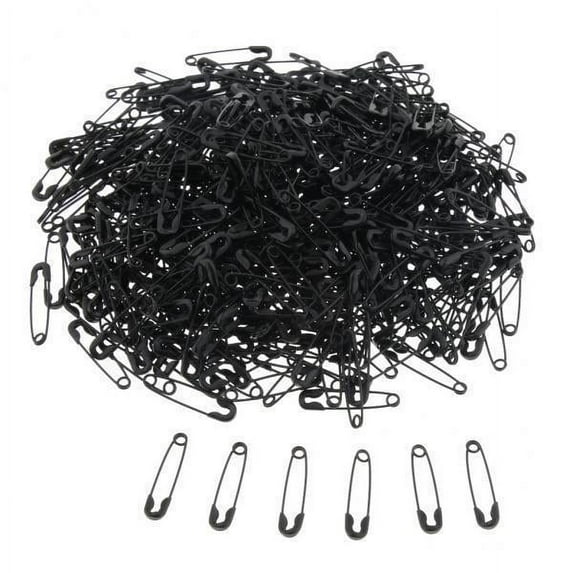 Colaxi 6xGlossy Metal Pins Nickle Plated 500PCS 18mm Black