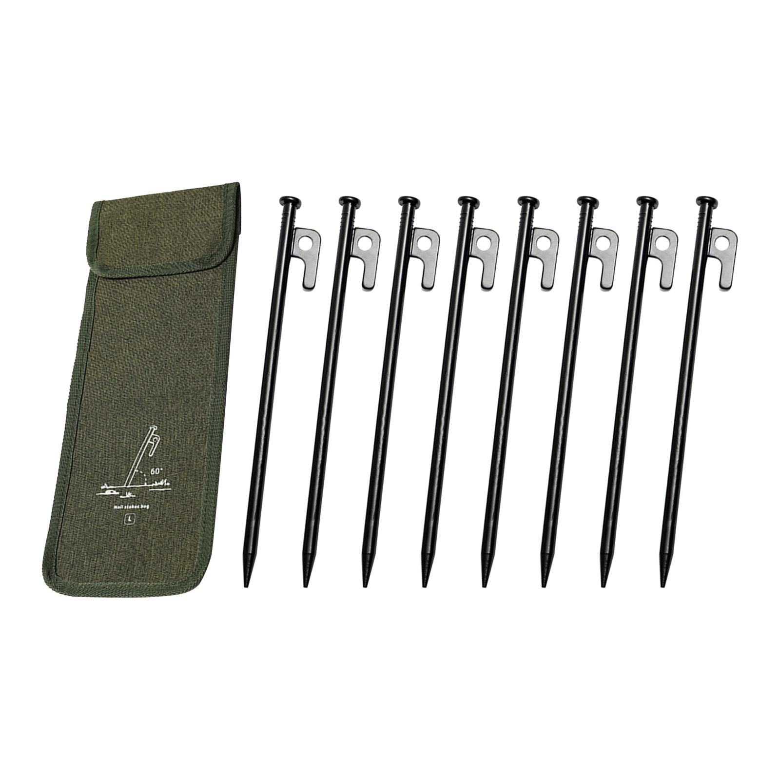 Colaxi 8Pcs Tent Stakes Ground Pegs Lightweight Heavy Duty Steel Tent Pegs Metal Stakes for Ground for Desert Picnic Outdoor Shelter Length 25cm