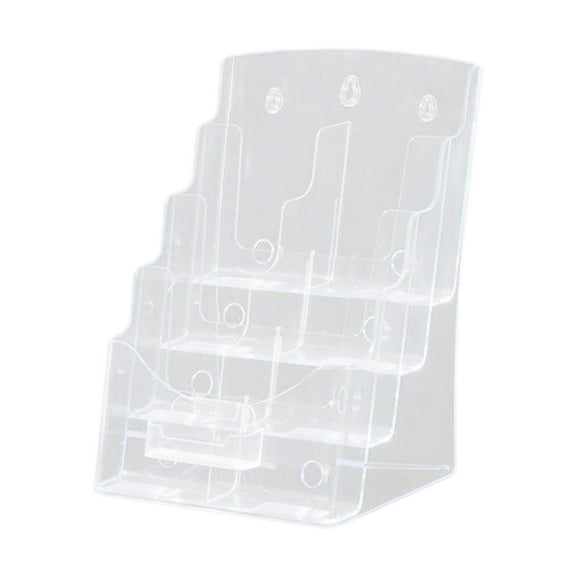 Colaxi Acrylic Display Stand,Business Card Holder Clear Flyer Brochure Holder Countertop Organizer for Office Sign Reception Trifold 4 Tier 23.5x20x34cm