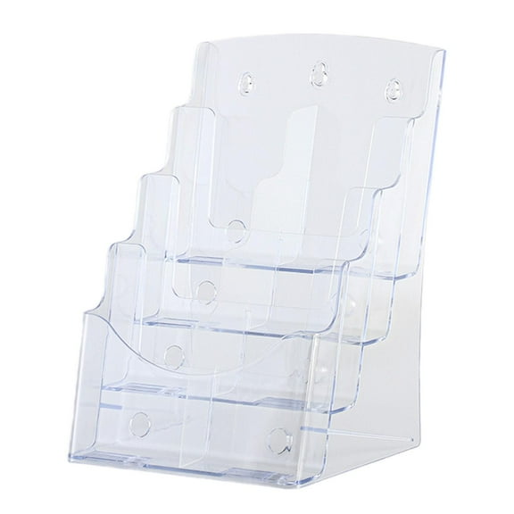 Colaxi Acrylic Display Stand,Pamphlet Holder Clear Flyer Brochure Holder Countertop Organizer for Business Card Restaurant Reception 4 Tier 23.5x20x34cm