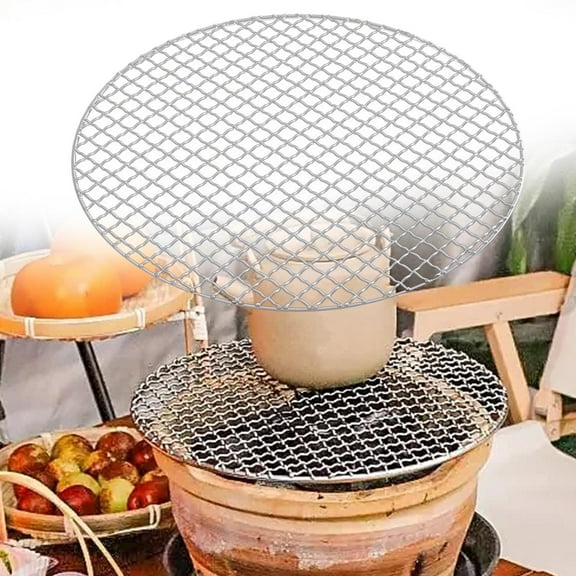 Colaxi Baking Net Barbecue Net Easy Clean for Grilling Grid Wire Reusable Parties Grill Mesh for Ceramic Teapots Round Grill Mesh Net Diameter 25cm