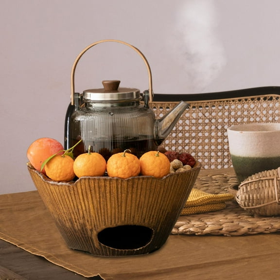 Colaxi Burning Camping , Portable Grill with Wire Mesh Burner Ceramic Barbecue Grill for Backyard, BBQ Picnic Brown