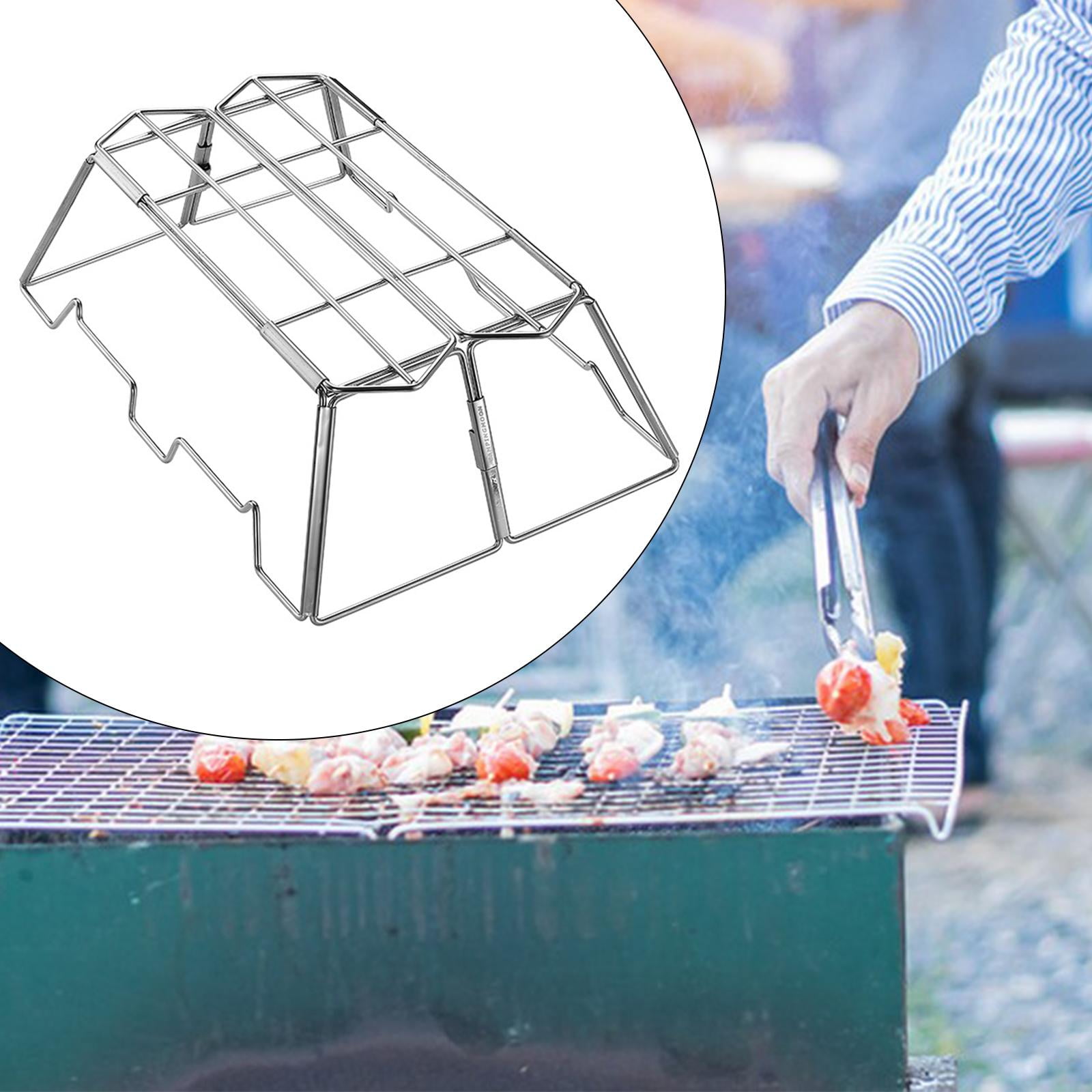 Colaxi Campfire Cooking Stand Grill Racks Practical Folding Rack Stainless Steel for Frying Pans