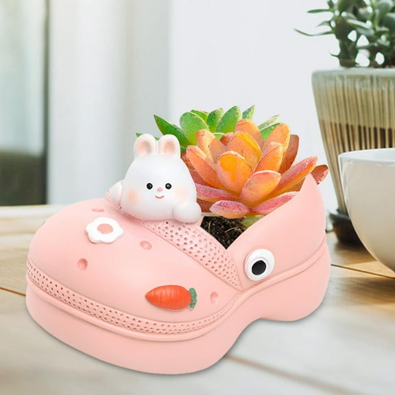 Colaxi Cartoon Flower Pot Decorative Flower Arrangement Ornament Vase Flowerpot Planter Pot for Home Living Room Office Garden Shelf Rabbit