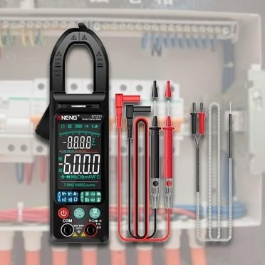 Colaxi Clamp Meter 6000 Counts Multimeter Tester Non Contt Portable Professional for Car Owners Homeowners Electrical Tool Blk
