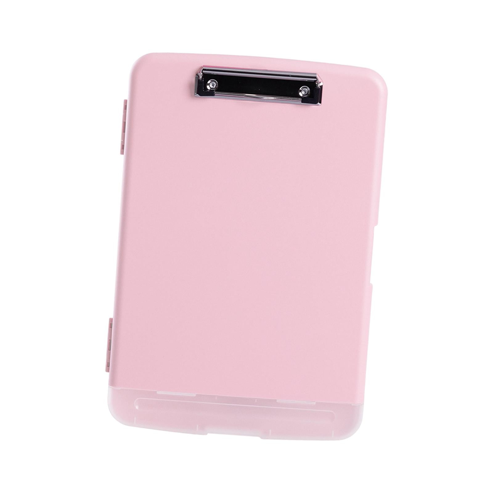 Colaxi Clipboard with Storage And Pen Holder, Clipboard Organizer in A4 Format, Dustproof Clipboard Folder Made of PP for pink