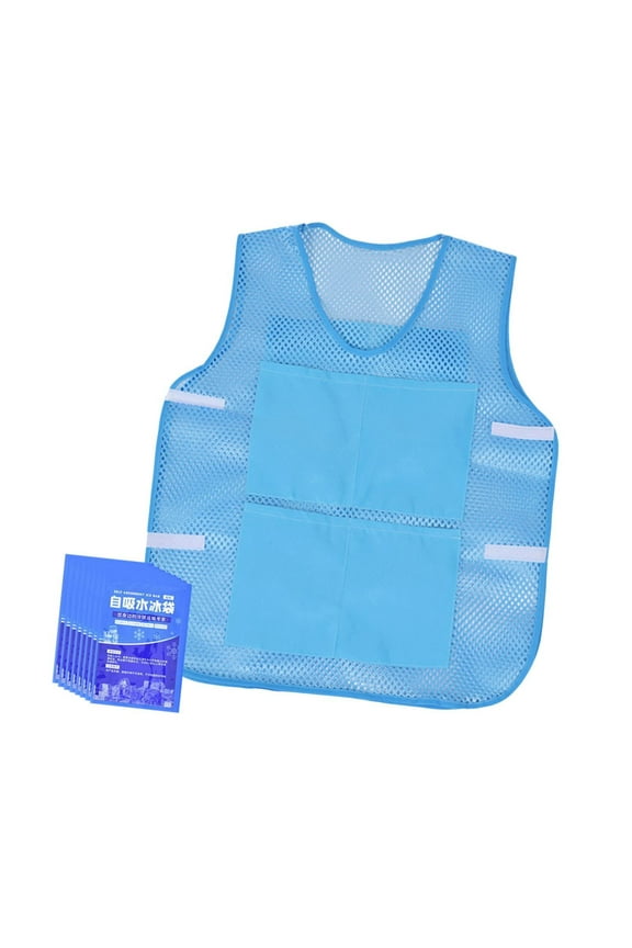 Cooling Vest Portable with 8 Ice Packs for Hot Weather Work Gardening Men Women Blue