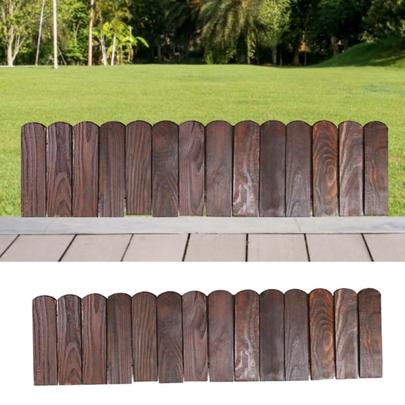 Colaxi Decorative Garden Fence Garden Edging Border Detachable Landscape Border Landscape Decor Gardens Fencing Wooden for Flower Bed Flat