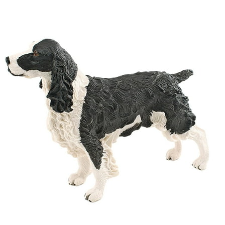 Colaxi Dog Figurine Dog Sculptures Attractive Puppy Standing Figurine Statue Simulation Dog Ornaments for Living Room Memorial Gifts Spaniel
