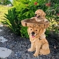 thumbnail image 1 of Colaxi Dog Statue Figurine Garden Bird Bath Bowl Deck Outside Fence Resin Feeder Animal Sculpture for Park,Railing,Courtyard,Outdoor, 1 of 5