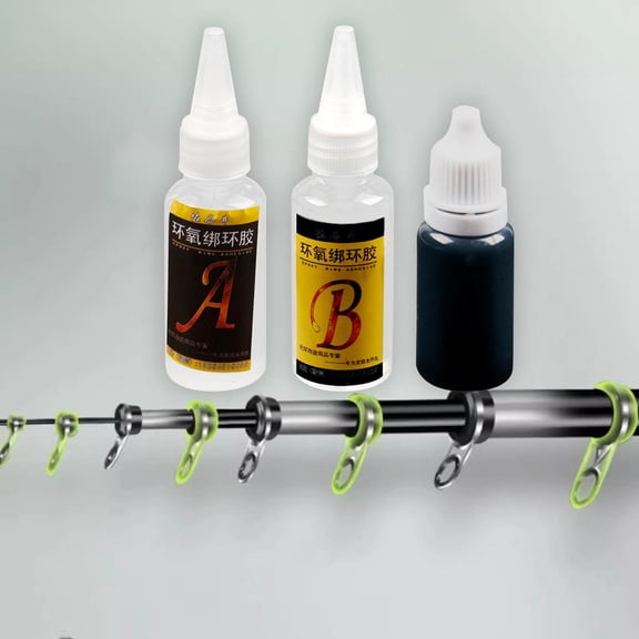 Colaxi Fishing, Rod, Epoxy Glue, Fishing Rod Glue, Restoration, Accessories, Easy to Use, Ab, Transparent Glue, Epoxy Resin, Ab Glue 30ml and Black Pulp