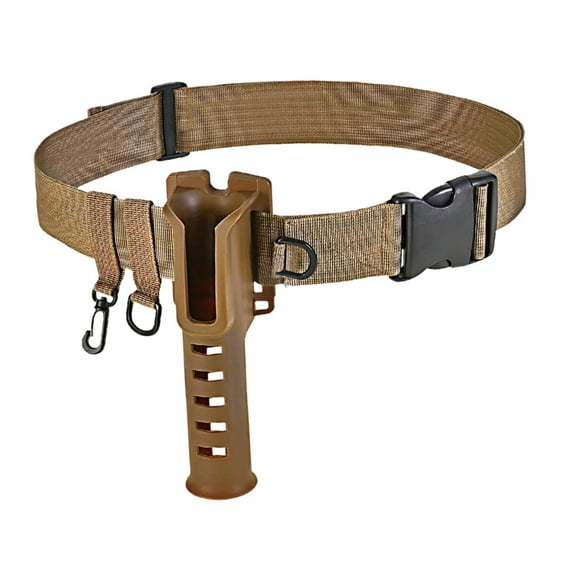 Colaxi Fishing Rod Holder Fishing Pole Support Belt Adjustable Accessories Professional Wading Belt Fishing Waist Belt for Saltwater Khaki