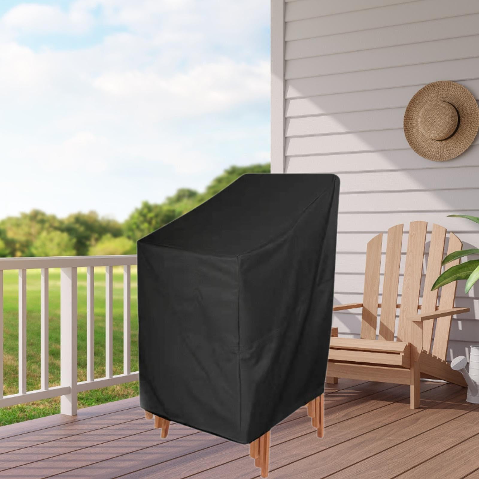 Colaxi Garden Patio Chair Cover Outdoor Furniture Protector Waterproof Folding Chairs Cover Stacked Chair Dust Cover 190cmx66cmx63cmx89cm