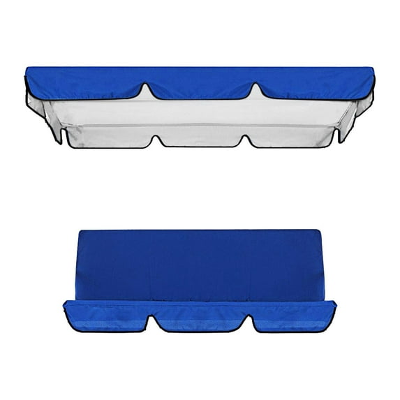 Colaxi Garden Swing Chair Canopy Cover Kit Sunproof Accessories Easily Install for Lawn Yard Top Cover and Cushion Cover Replacement Blue