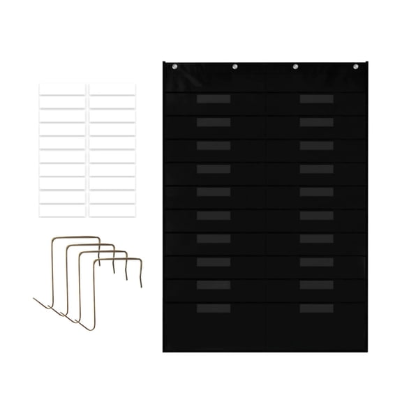 Miulika Hanging Wall File Organizer Hanging File Folder Organizer Oxford Cloth 20 Pockets Pocket Chart for Notebooks School Classroom