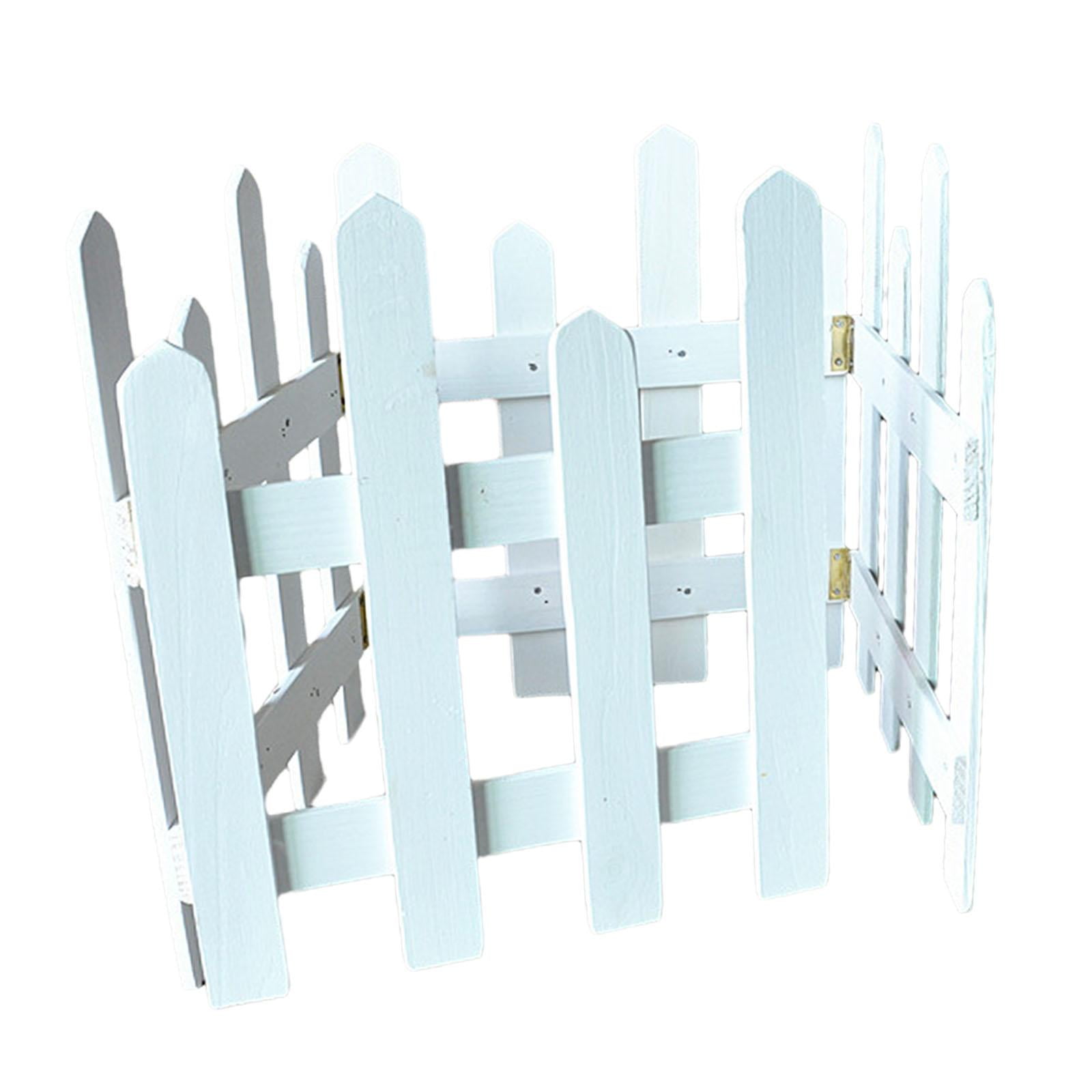 Colaxi Landscape Edging Border Fence Wood Fence DIY Gardening Wooden Garden Fence,Picket Fence for Edgings Flowerbeds, Plant Borders White Height 35cm