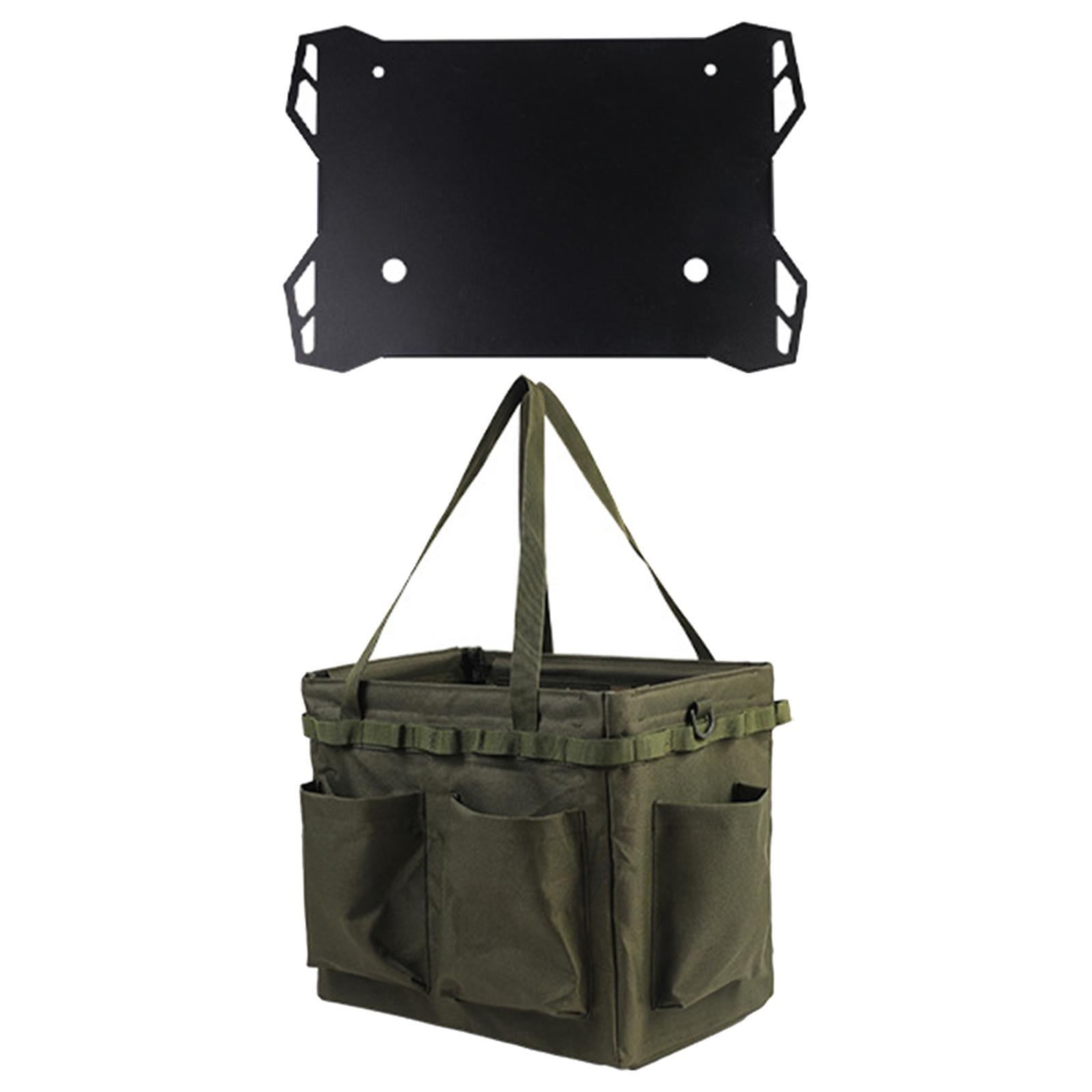 Colaxi Multifunctional Tool Bag Protector Case Waterproof Large Space Multi Partition Pockets Hardware Tool Bag Wide Mouth Tool Tote Green