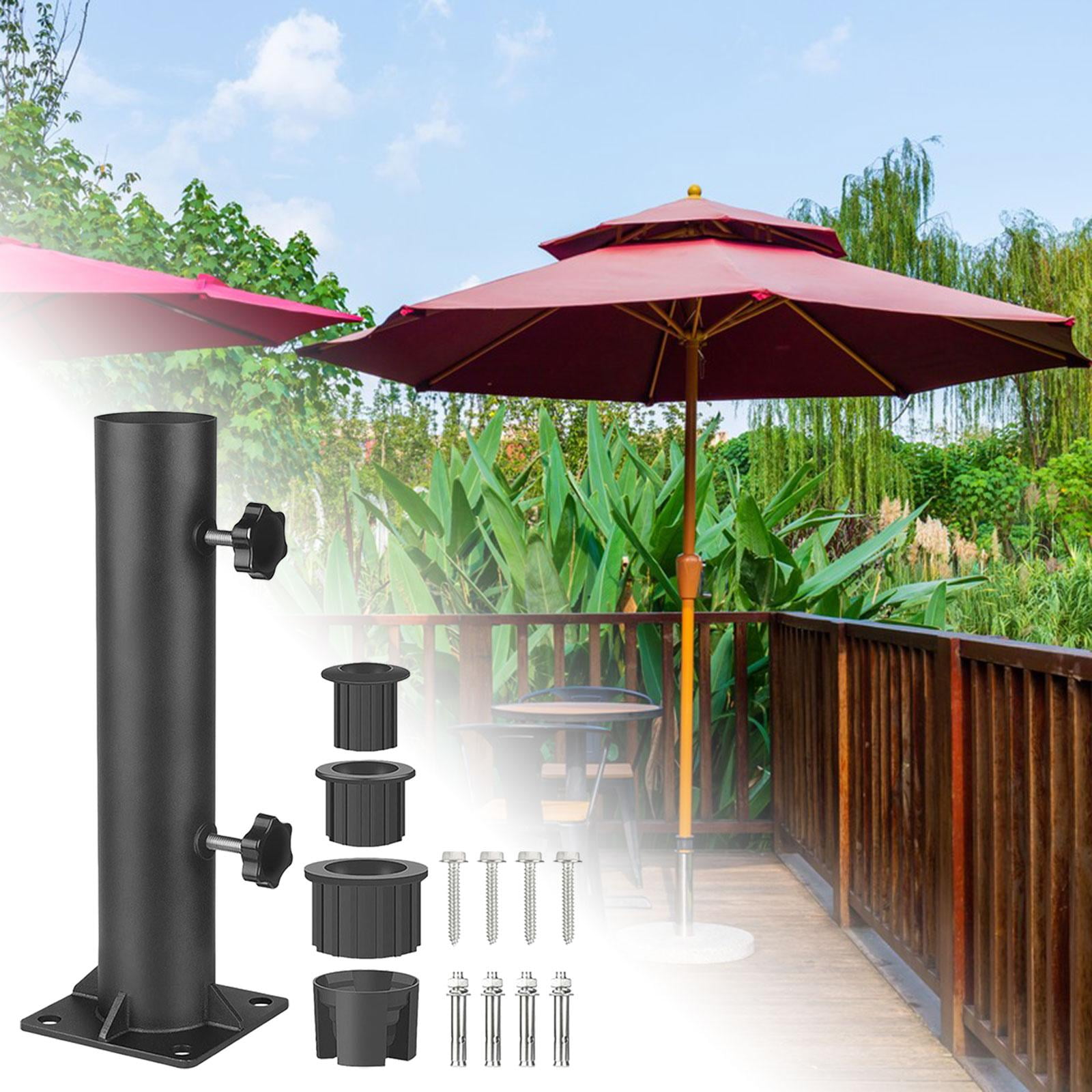 Colaxi Patio Umbrella Stand Flag Pole Holder Multifunctional Umbrella Clamp Outdoor Umbrella Holder for Porch Picnic Tables Pontoons