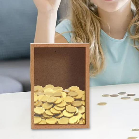 Colaxi Picture Frame Piggy Bank Child Money Save Bank Versatile Saving Money Box Saving Jar for Wedding Decor 8inch