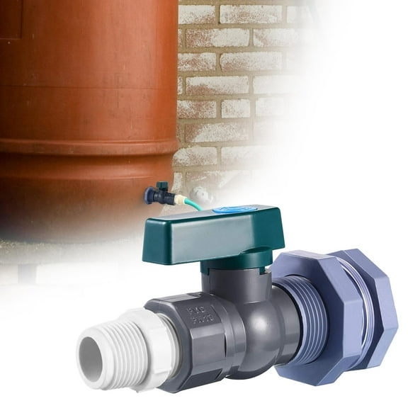 Colaxi Rain Barrel Spigot 3/4inch Durable PVC Connector Sturdy Water Barrel Diverter Ball s for Pools Garden Barrels Replace 0.75Inch white