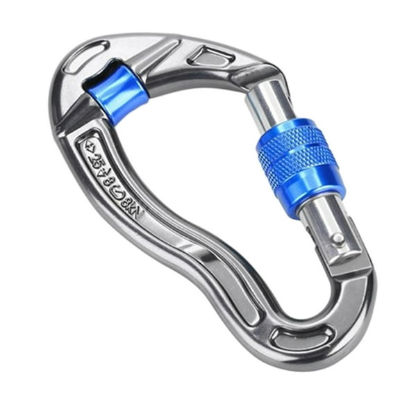 Colaxi Rock Climbing Carabiner Locking Carabiner Clip Equipment Large Mountaineering Carabiner for Mountain Climbing Outdoor Hammock Blue