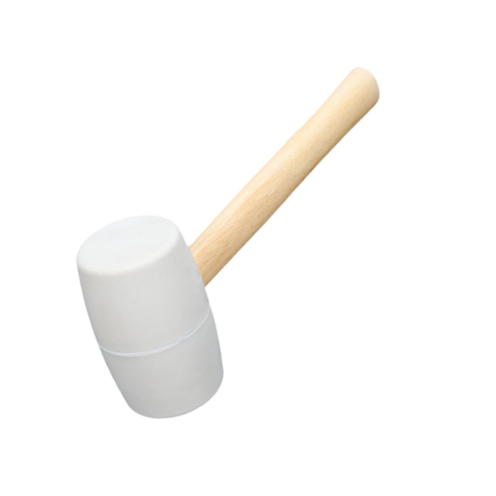 Colaxi Rubber Mallet Hammer Installation Hammer Lightweight White Rubber Head Mallet Rubber Hammer Head for Building Tent Stakes DIY 530g