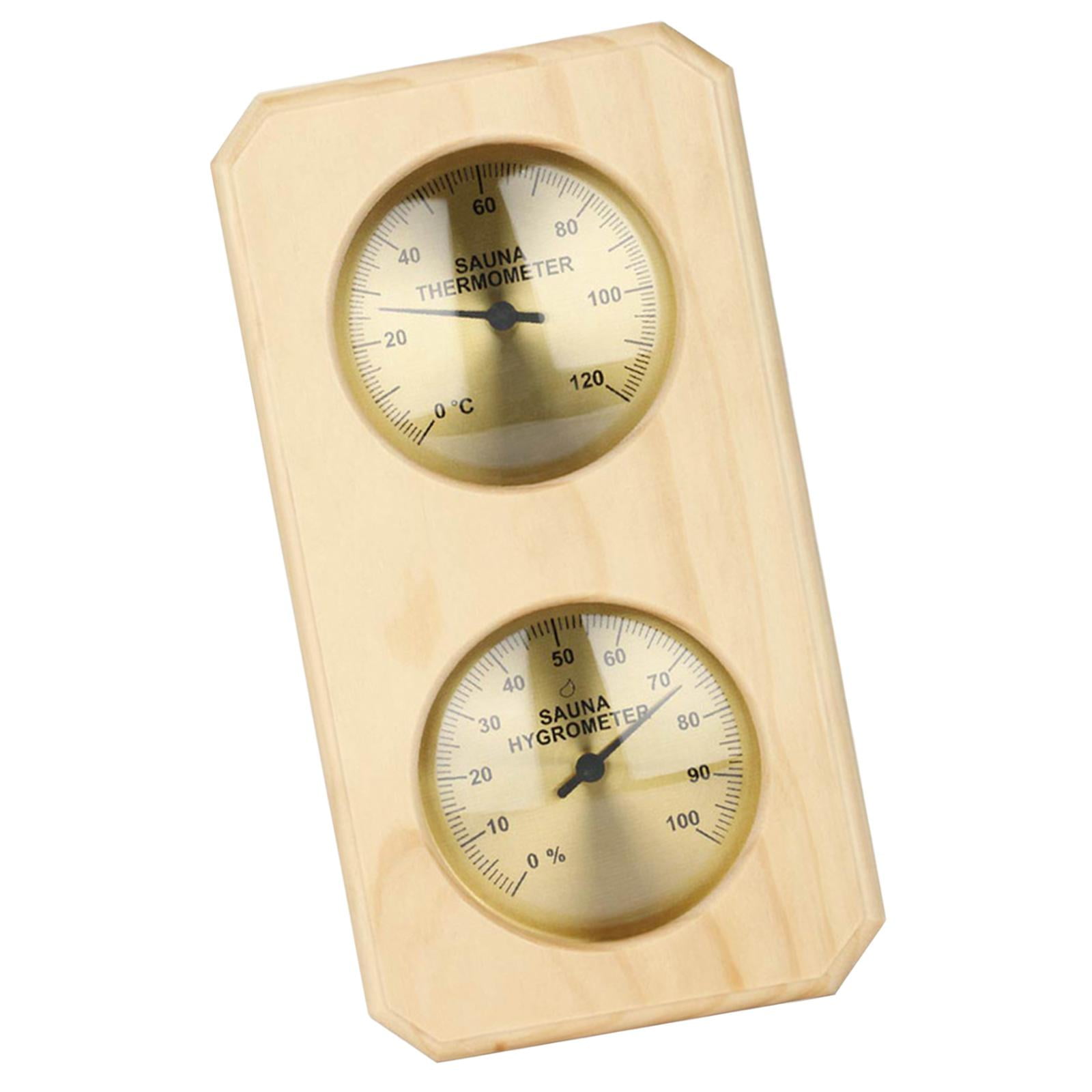 Colaxi Sauna Hygrothermograph,Wooden Thermometer Hygrometer Gauge Humidity Temperature Measurement for Steam Room Bedroom Gym Indoor Vertical
