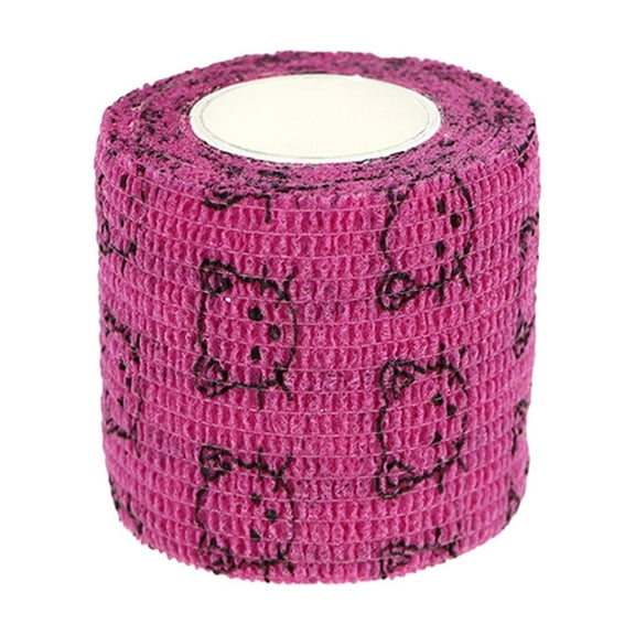 Colaxi Self Adherent Elastic , Cohesive s Non Woven Width 2.5cm Band Pet Tape Sports Wrap Tape for Birds Horse Legs Finger Hand Sports Dark Pink