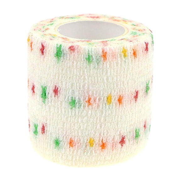 Colaxi Self Adherent Elastic , Cohesive s Non Woven Width 2.5cm Band Pet Tape Sports Wrap Tape for Birds Horse Legs Finger Hand Sports White