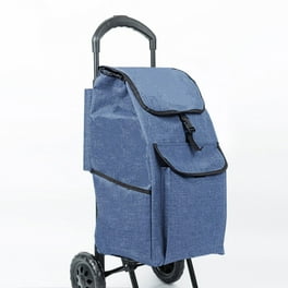 Foldable Shopping Trolley Bag for Adults Compact Carry Carrier with Wheels Reusable Grocery Travel Bag Blue Walmart