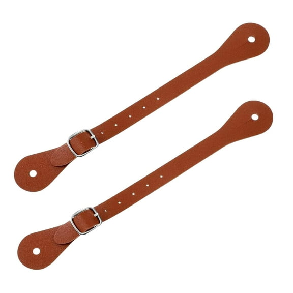 Colaxi Spur Straps, Boot Straps, 2 Pieces PU Leather Premium Ladies Cowboy Cowgirl Spur Belt, Adjustable for Equestrian Horse Riding Brown