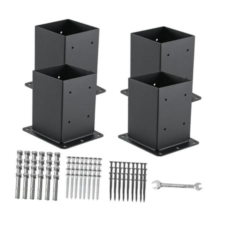 Colaxi Square Fence Flange Anchor Base Practical Stable Pergola Bracket Multipurpose for Porch Mailbox Post Backyard Patio