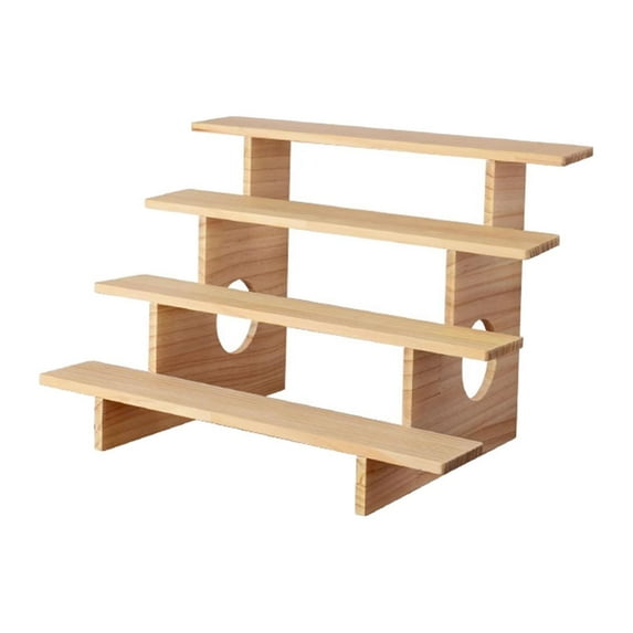 Colaxi Wooden Display Riser Stand Cupcake Stand Multifunctional Step Ladder Spice Rack Wood Display Riser Shelf for Figure Cosmetic