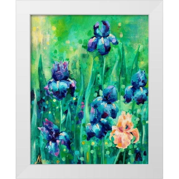 Colberg, Lisa 12x14 White Modern Wood Framed Museum Art Print Titled - Irises 1