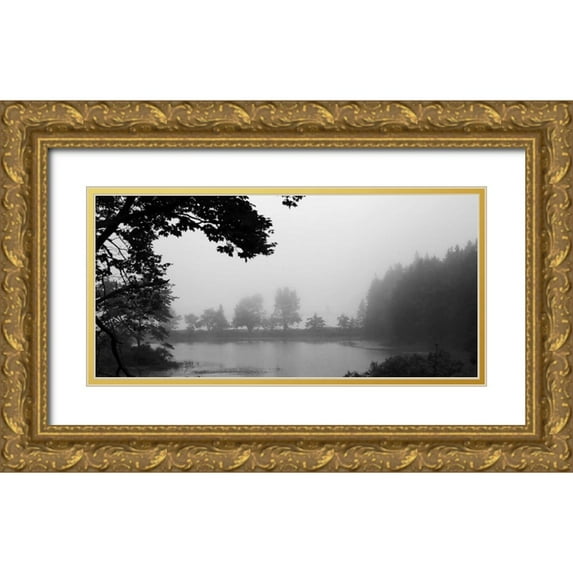 Colberg, Lisa 32x17 Gold Ornate Wood Framed with Double Matting Museum Art Print Titled - Across The Lake 1