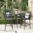 thumbnail image 1 of Colburn Outdoor 5 Piece Multi-brown Wicker Square Bar Table Set, 1 of 5