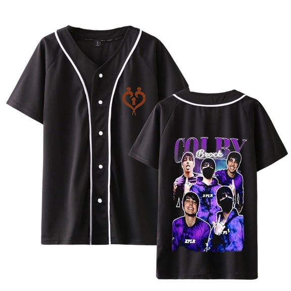 Colby Brock Baseball Tee Women Men Casual HipHop Streetwear Summer Printed Short Sleeve