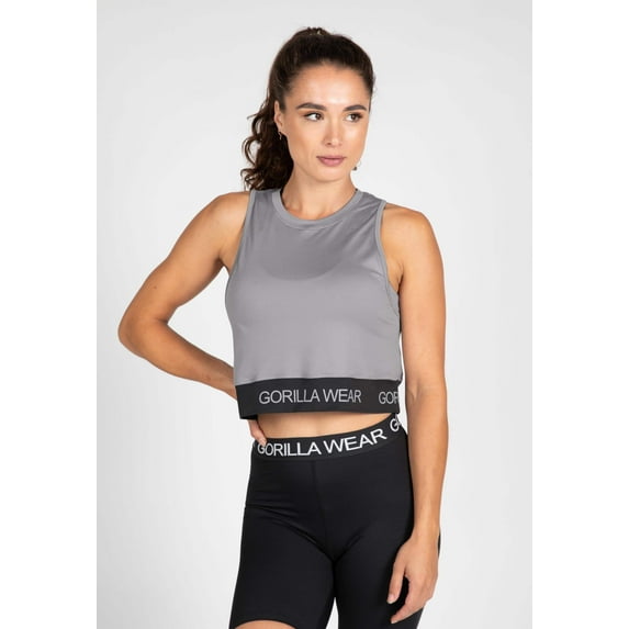 Colby Cropped Tank Top - Gray