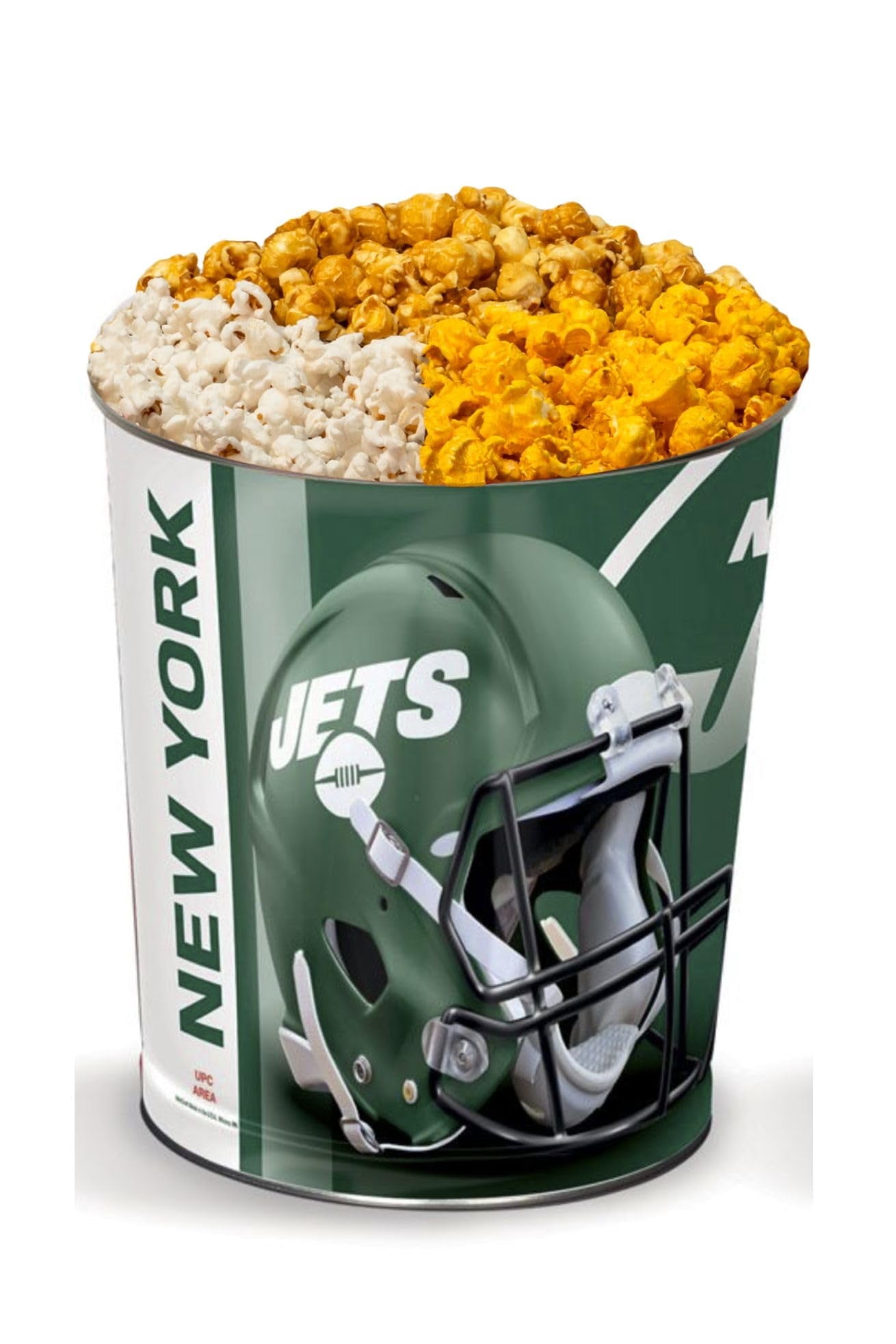Sports Popcorn Colby Ridge 3 Way Football Popcorn Tin - White, Caramel, and Cheese ...
