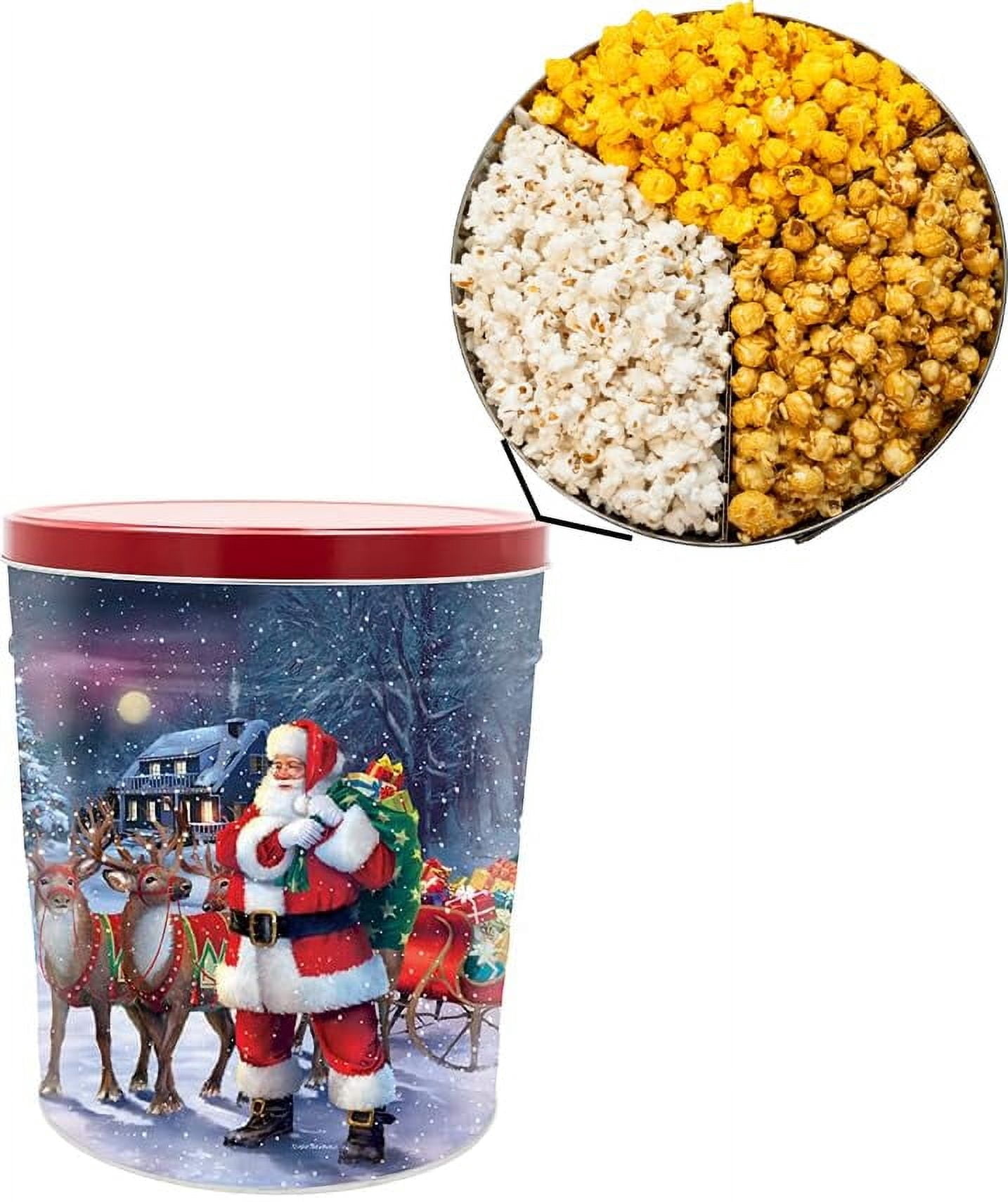 Colby Ridge 3 Way Holiday Tin - White, Caramel, and Cheese Gourmet ...