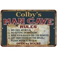 thumbnail image 1 of Colby's Man Cave Rules Chic Rustic Green Sign Home 12x18 Metal 112180049220, 1 of 1