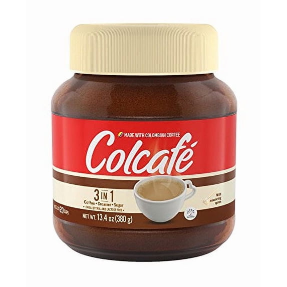 Colcafé 3-in-1 Coffee Mix Jar | Coffee, Cream & Sugar in a Delicious Cup | Cholesterol & Lactose Free| 100% Colombian Coffee | 13.4 Ounce (Pack of 1)