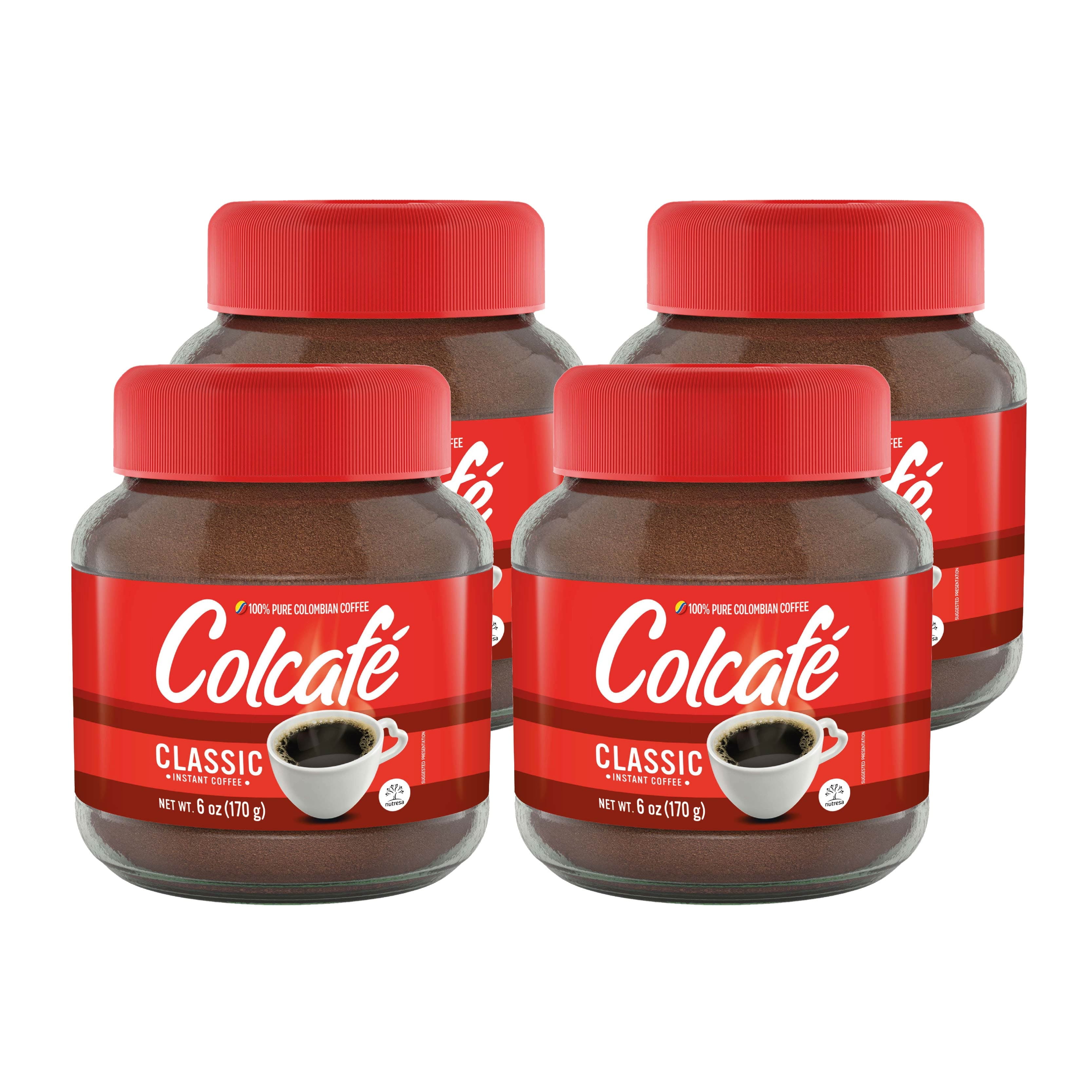 Colcafe Classic Instant Coffee, 6 oz, Jar, Pack of 4, Naturally