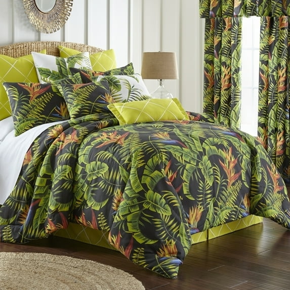 Colcha Linens CC-FO-CN-QN Flower Of Paradise Comforter Set, Non-Reversible - Queen