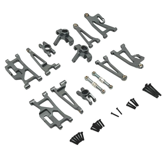 Colcolo 1/14 RC Cars Metal Spare Parts Front Lower Swing Arm Front Steering Tie Rod Rear argent